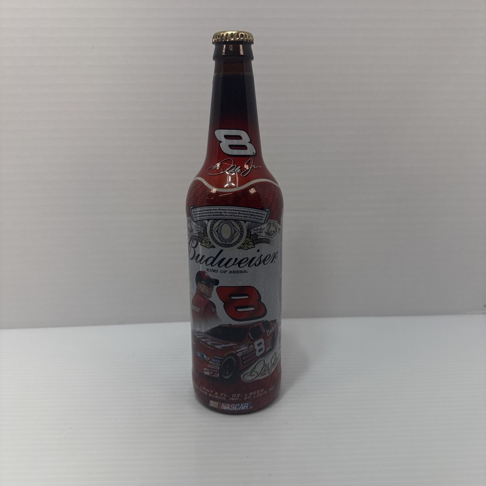 Dale Jr Budweiser King Of Beers NASCAR Empty Pint‎ Glass Bottle